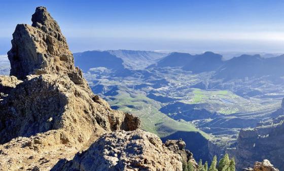 Utsikt over San Bartolomé de Tirajana fra Pico de las Nieves