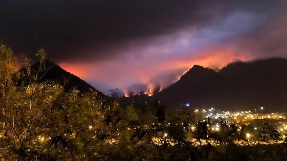 Brannen sett fra caletillas onsdag kveld