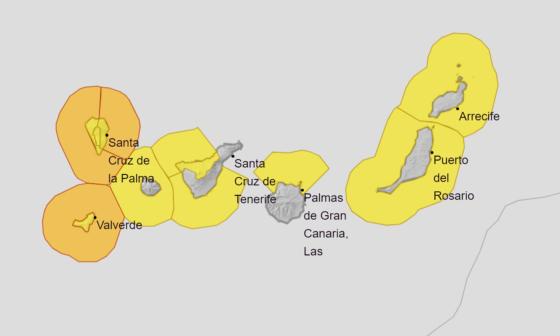 Varsler vind, bølger og regn på Kanariøyene.