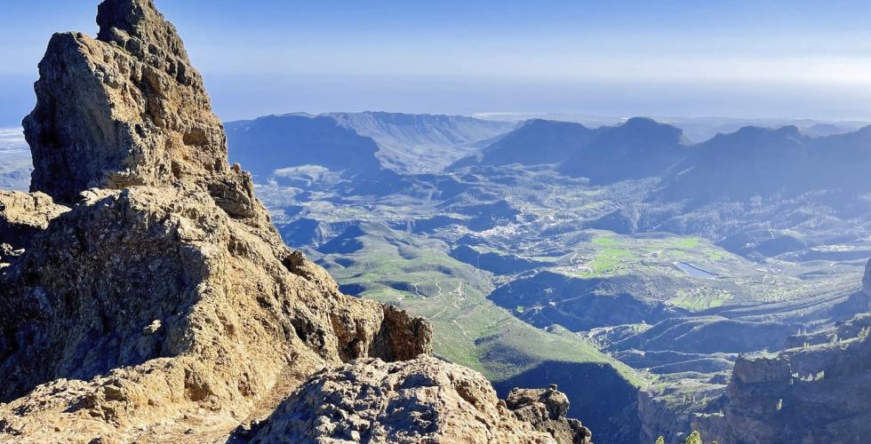 Utsikt over San Bartolomé de Tirajana fra Pico de las Nieves