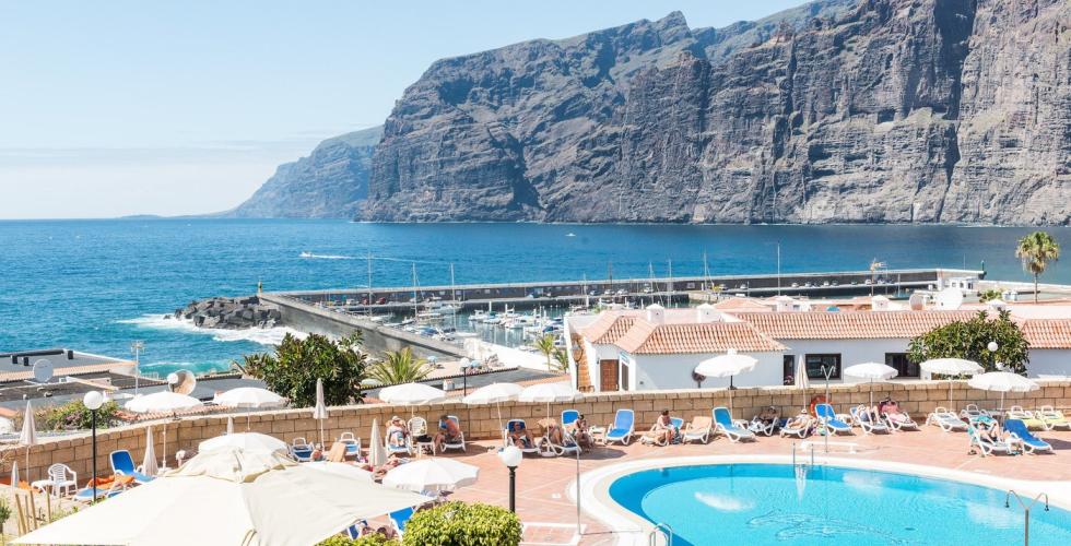 Hotell i Los Gigantes, Tenerife.