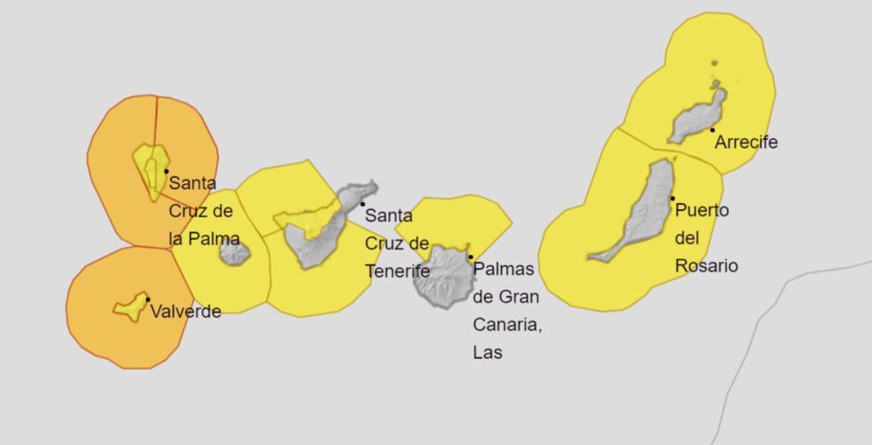 Varsler vind, bølger og regn på Kanariøyene.