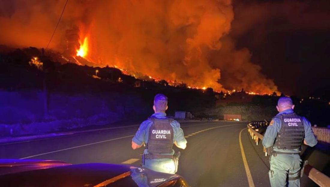 Vulkanutbrudd på La Palma september 2021. Dag 1