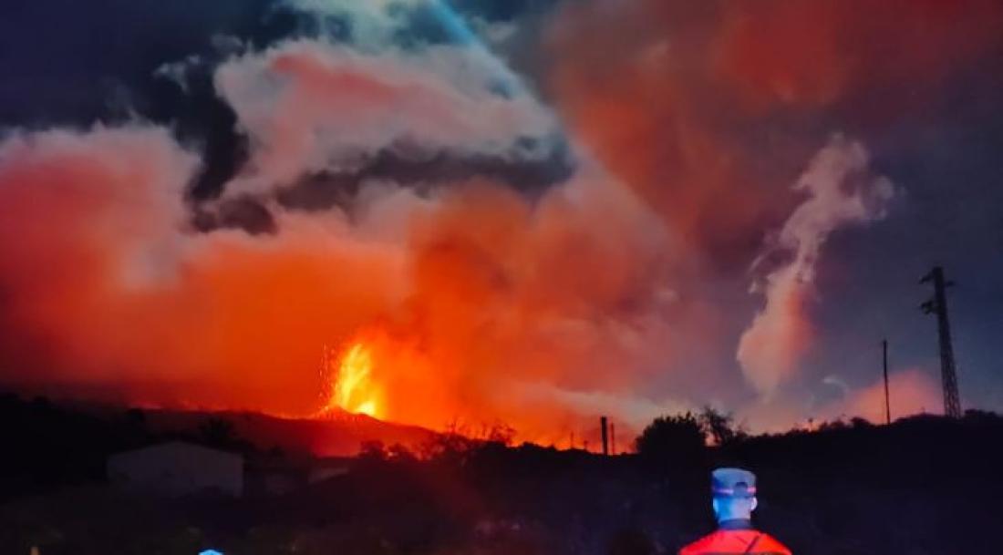 Vulkanutbrudd på La Palma september 2021.